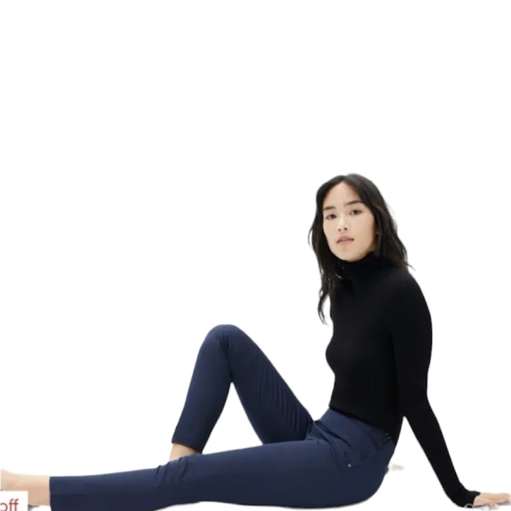 Everlane | The side zip stretch pants high waisted navy size 2